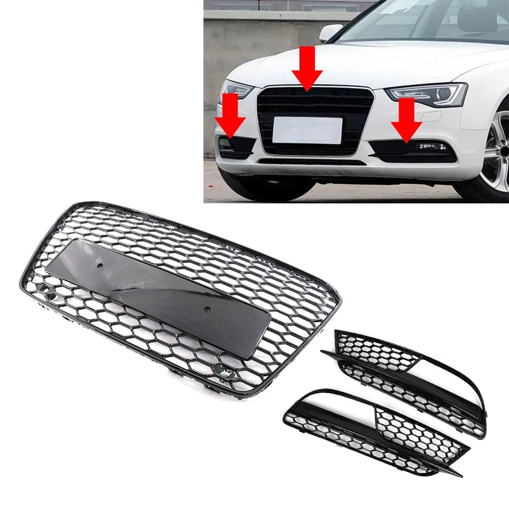 Front Bumper Radiator Grille With Fog Light Grille Cover For Audi A5 2012-2016