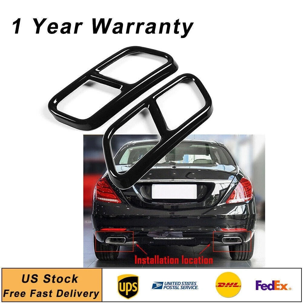 Exhaust Muffler Pipe Tip Tailpipe Cover Trim Fit Benz S Class W221 W222 10-17