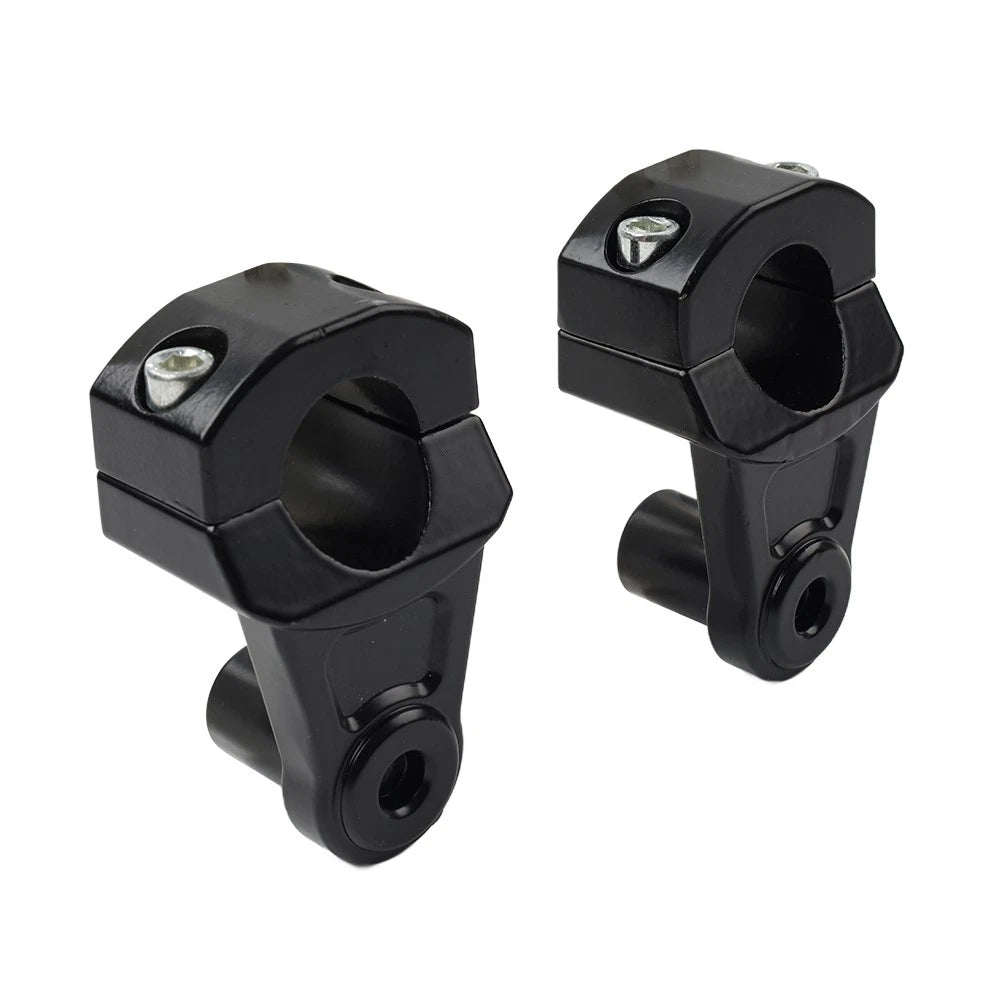 Black Motorcycle HandleBar 7/8 22mm to 11/8 28mm Fat Bar Mount Clamps Riser
