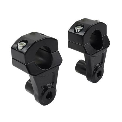 Black Motorcycle HandleBar 7/8 22mm to 11/8 28mm Fat Bar Mount Clamps Riser