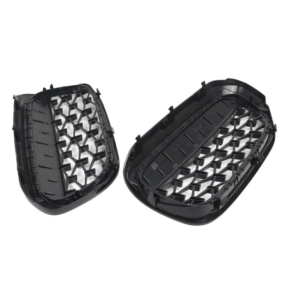 1 Pair Front Kidney Grille Glossy Black For BMW 5 Series G30 G31 2017-2019