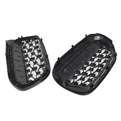 1 Pair Front Kidney Grille Glossy Black For BMW 5 Series G30 G31 2017-2019