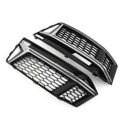 Front Bumper Fog Light Grille Cover Honeycomb For Audi A4 B9 S4 2016-2018