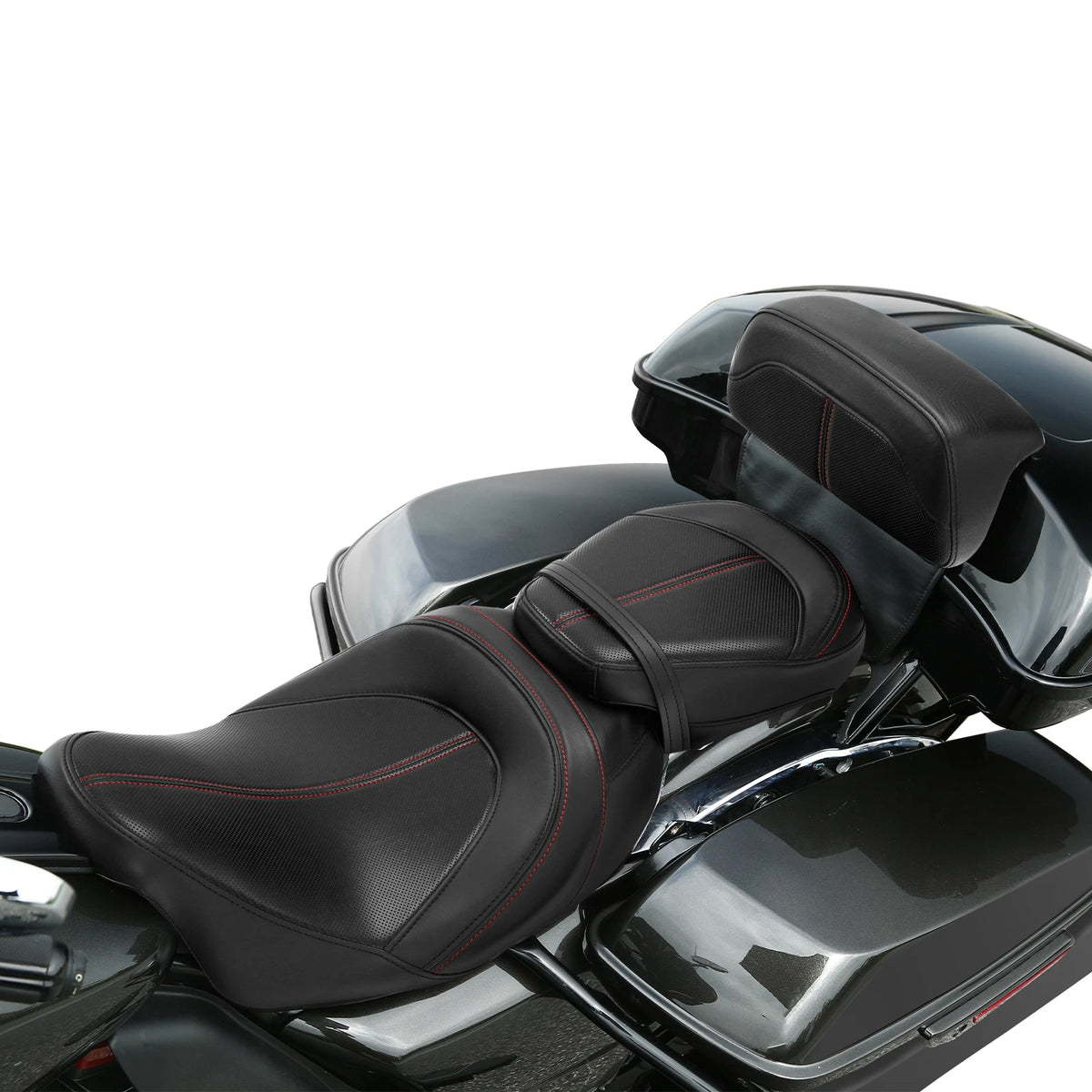 Driver & Passenger Seat Backrest Pad For Harley Touring Electra Road Glide 14-23