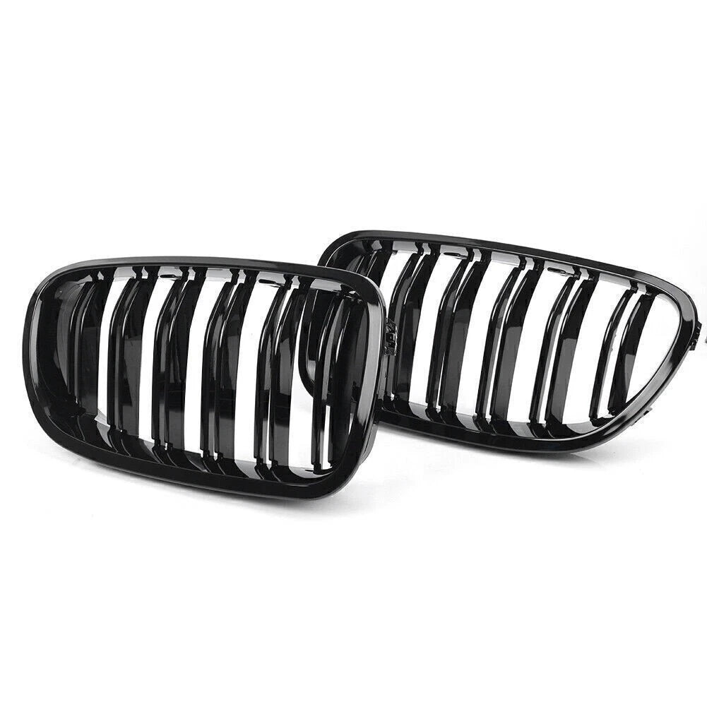 2x Front Grille Grill Kidney Gloss Black For BMW 5-Series F10 F11 M5 528i 530i
