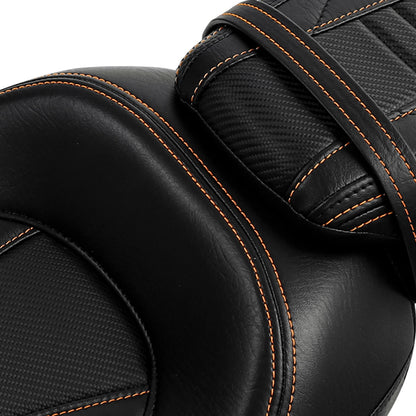 Black Driver Rider Passenger Gel Seat Fit For Harley Touring Street Glide 09-23