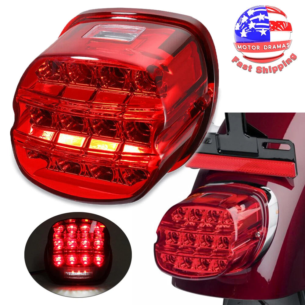 LED Tail Brake Light Lamp Red For Harley Sportster Dyna Touring Road King Glide