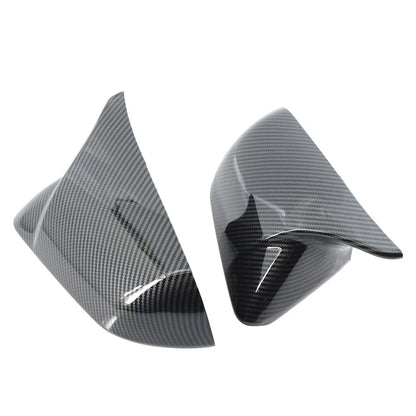 Rearview Side Mirror Cover Caps Carbon Fiber Pattern For Ford Mustang 2015-2023