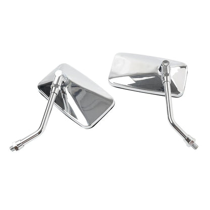 10mm Rectangle Rearview Side Mirrors Chrome For Honda Magna 700 VF700C VF750CD