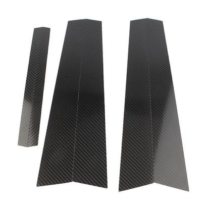 Window B Pillar Trim Cover Set Carbon Fiber Fit BMW 3 Series E46 1998-2004