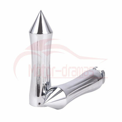 1" Billet Spike Hand Grips Handlebar For Harley Touring Sportster Dyna Softail