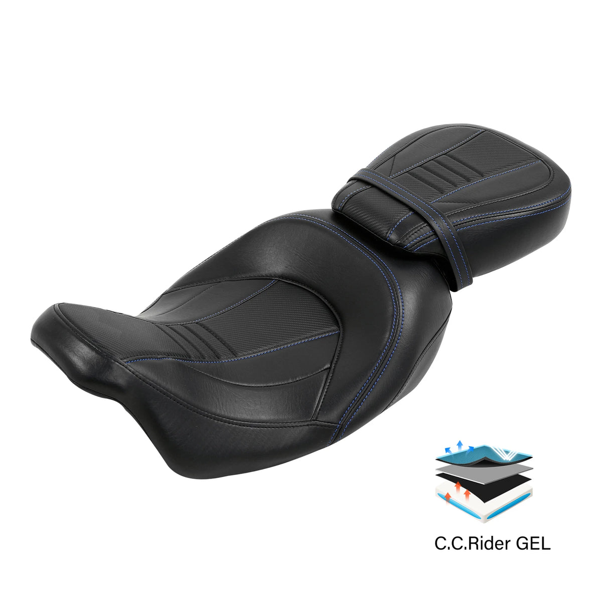 Gel Driver Passenger Seat Fit For Harley Touring Street Glide Road King 2009-23