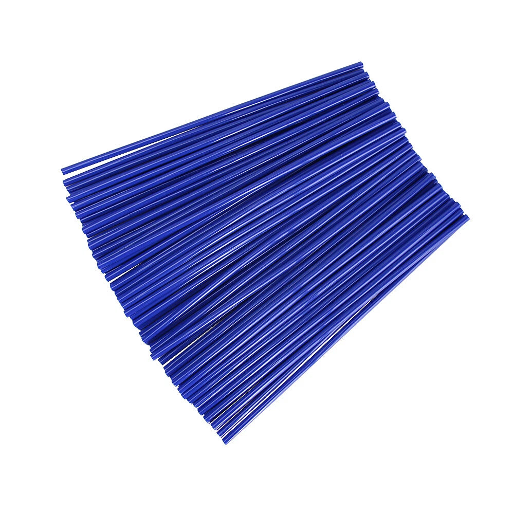 72X Wheel Spoke Wraps Motorcycle Dirt Bike Cover Pipe Skins Trim Protector Blue