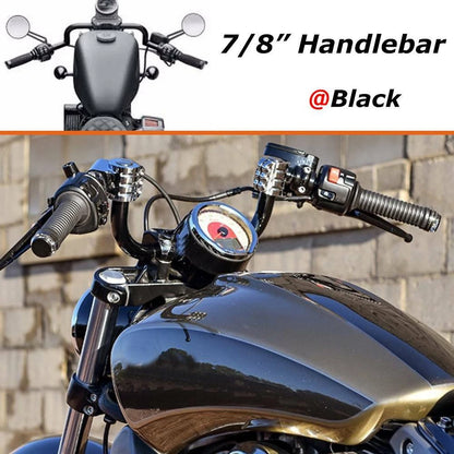Universal 7/8" Motorcycle Drag Bar Handlebar Fit For Cruiser Chopper Cafe Racer