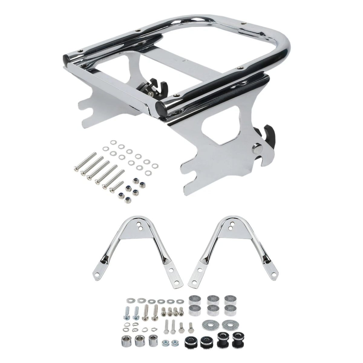 2-Up Pack Luggage Rack+Docking Kits Fit For Harley Touring FLHR FLTR 97-08