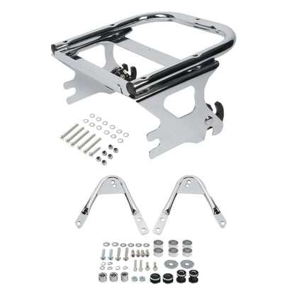 2-Up Pack Luggage Rack+Docking Kits Fit For Harley Touring FLHR FLTR 97-08