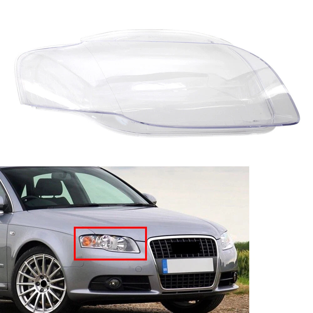 Headlight Lens Cover Headlamp Shell Right For Audi A4 B7 S4 2005-08 Transparent