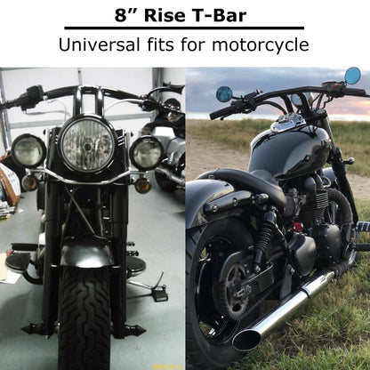 1 1/4'' 8" Rise T-Bars Handlebar Drag Bars For Harley Sportster XL1200 883 Dyna