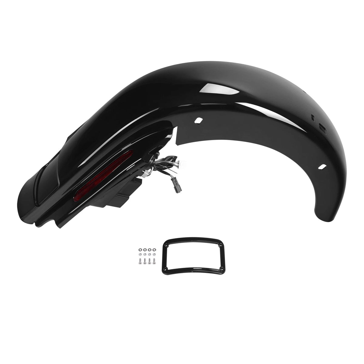 Stretched Hard Saddlebags LED Rear Fender System For Harley Electra Glide 93-08