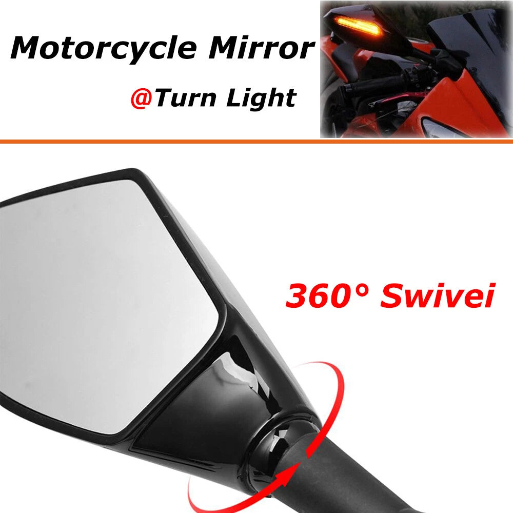 Motorcycle Rear View Side Mirror LED Turn Signal Light For Honda CBR650F 2014-16