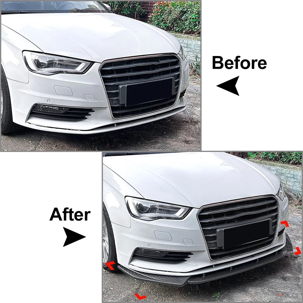 ABS Front Bumper Body Kit Spoiler Lip For Audi A3 8V Sedan Standard Model 13-16