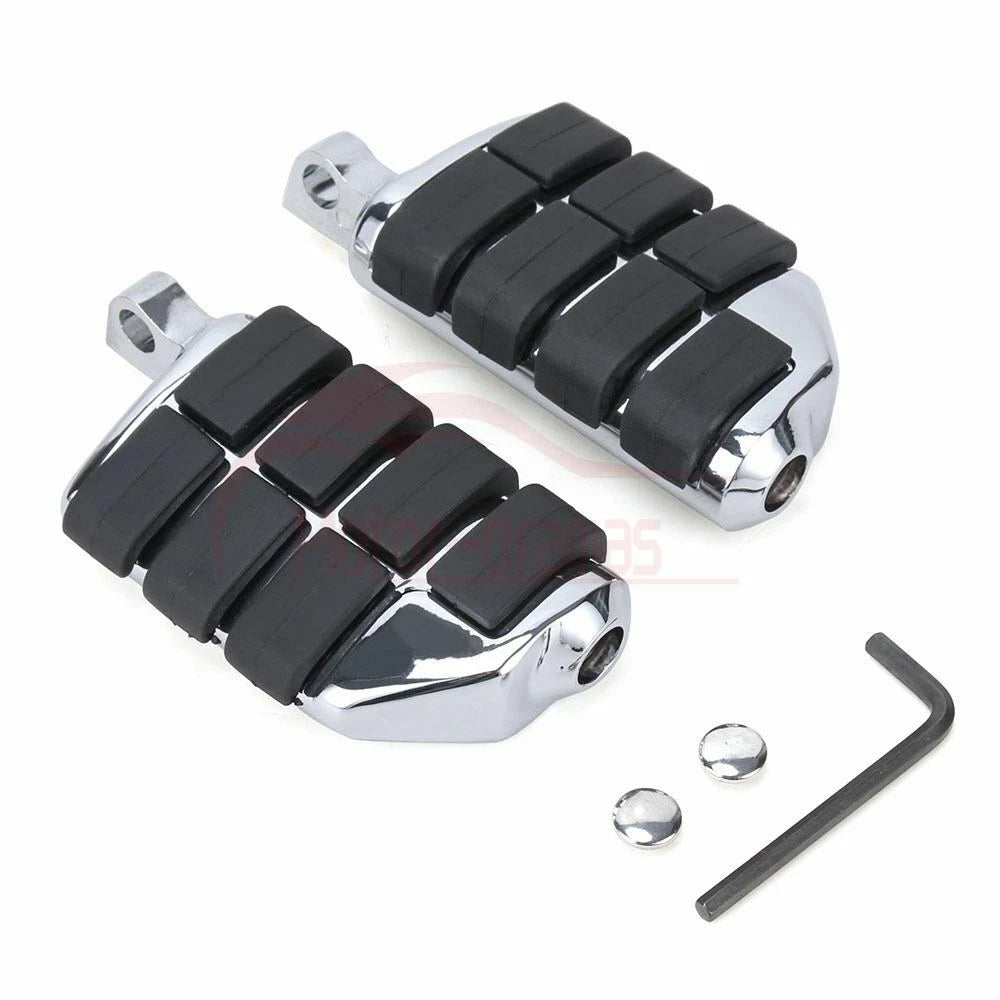 10mm Highway Foot Pegs Footrest Chrome Fit For Harley Touring Softail Dyna Honda