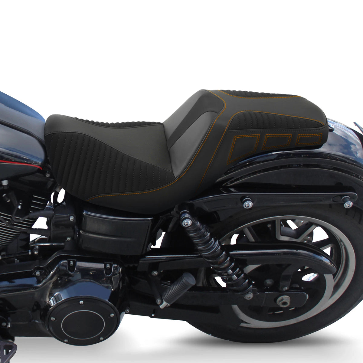 Black+Brown Driver Passenger Seat Fit For Harley Dyna Super Wide Glide 06-17 16