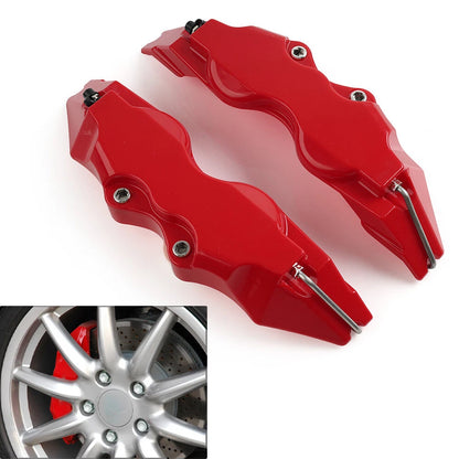 2x Universal Large Size 3D Style Car Auto Disc Brake Caliper Covers Set Kit Red