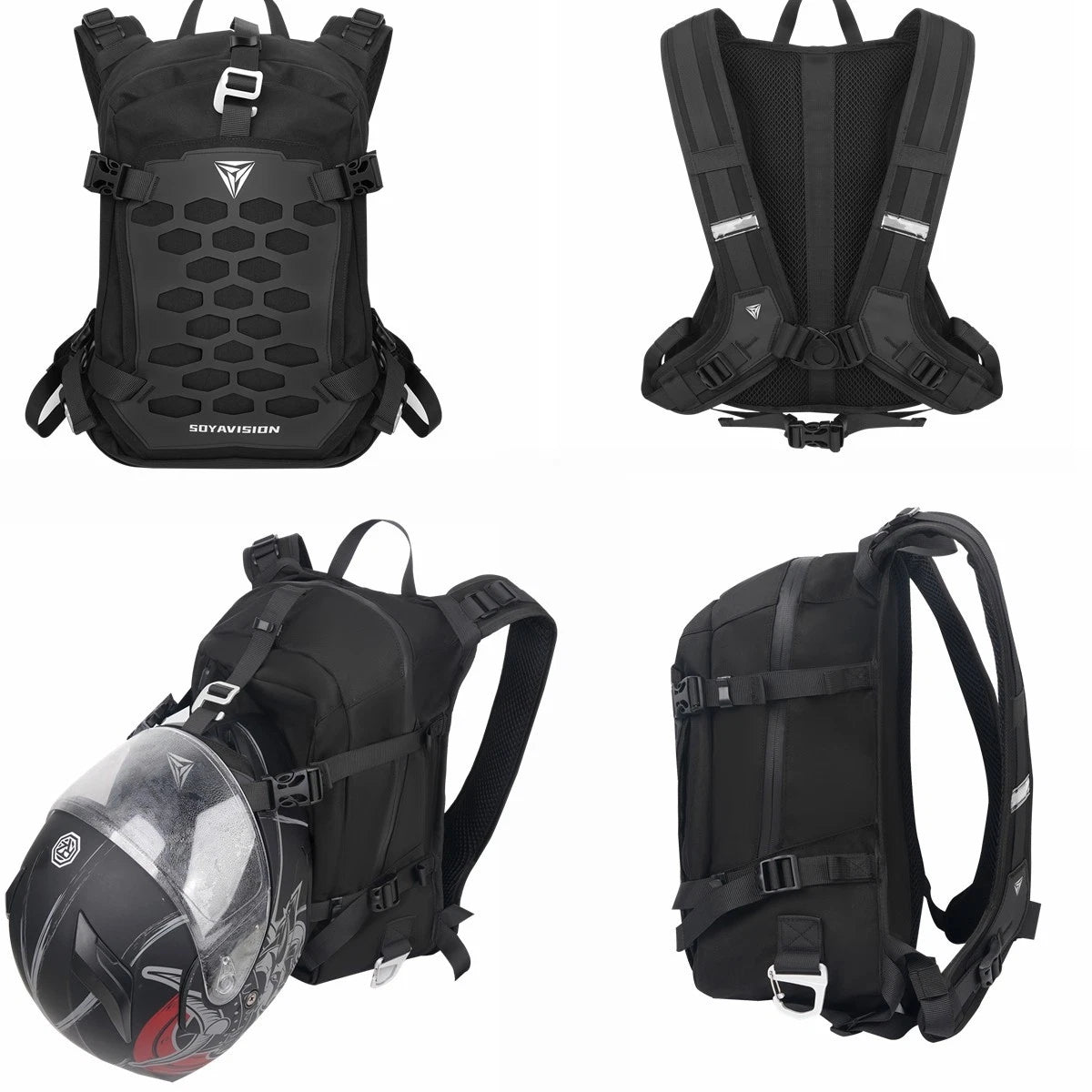 Motorcycle Backpack Waterproof Helmet Luggage Backpack Bag Men Accessories Black