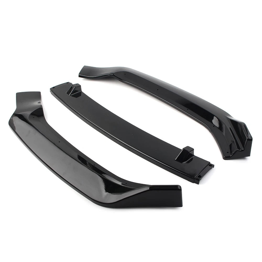 US 3pcs/set Front Bumper Lip Spoiler Kit For Audi A4 2017-2018 Glossy Black