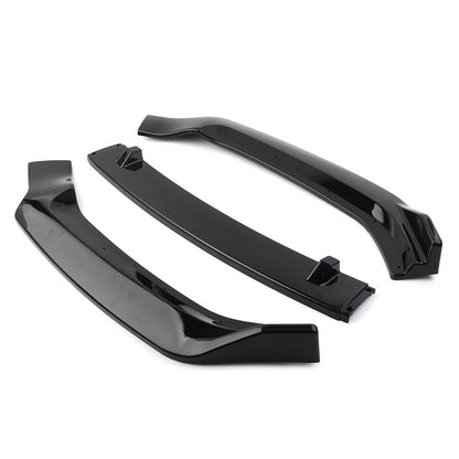 US 3pcs/set Front Bumper Lip Spoiler Kit For Audi A4 2017-2018 Glossy Black
