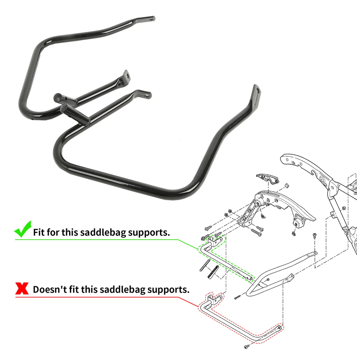 7/8" Saddlebag Guard Crash Bars For Harley Touring Electra Road Glide 14-24 US