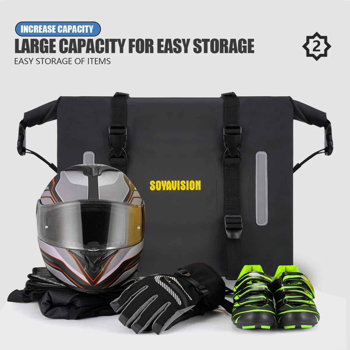 Waterproof Motorcycle Large Saddlebags 60L Side Bag Luggage For Harley Honda BMW