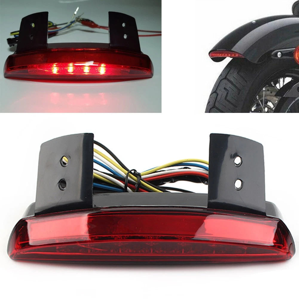 Motorcycle Rear Mudguard Edge Brake Tail Light Red For Harley Breakout Bobber