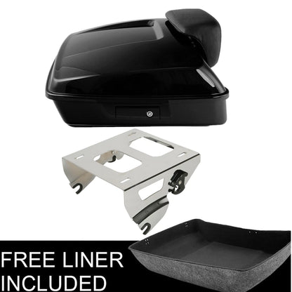 Chopped Trunk Backrest Pad Solo Mount Rack Fit For Harley Electra Glide 2014-Up