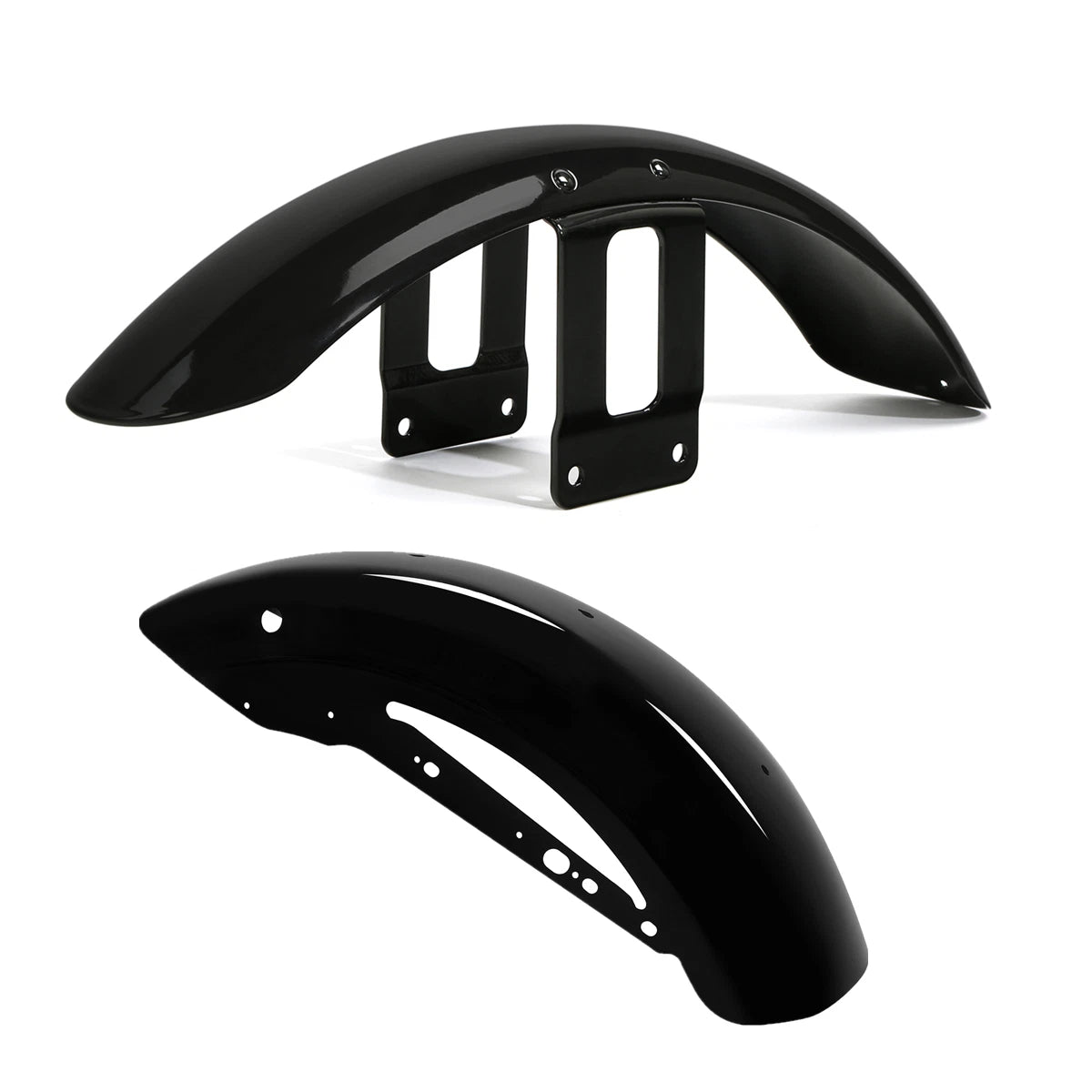 Vivid Black Front & Rear Fender Fit For Harley Sportste XL883 1200 Custom 04-22