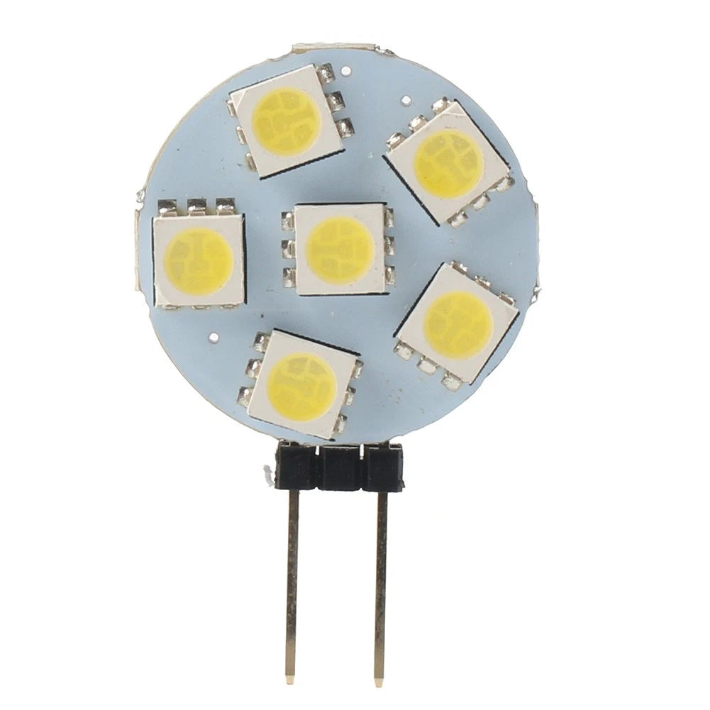 1 pc DC12V G4 Super Bright Flat Light 5050 SMD 6 LED Bulb Lamp White Light