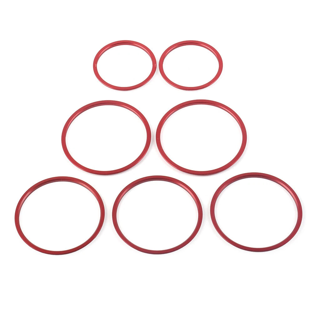 For Mercedes Benz C Class W205 AC Air Vent Outlet Inner Ring Cover Trim Red 7Pcs