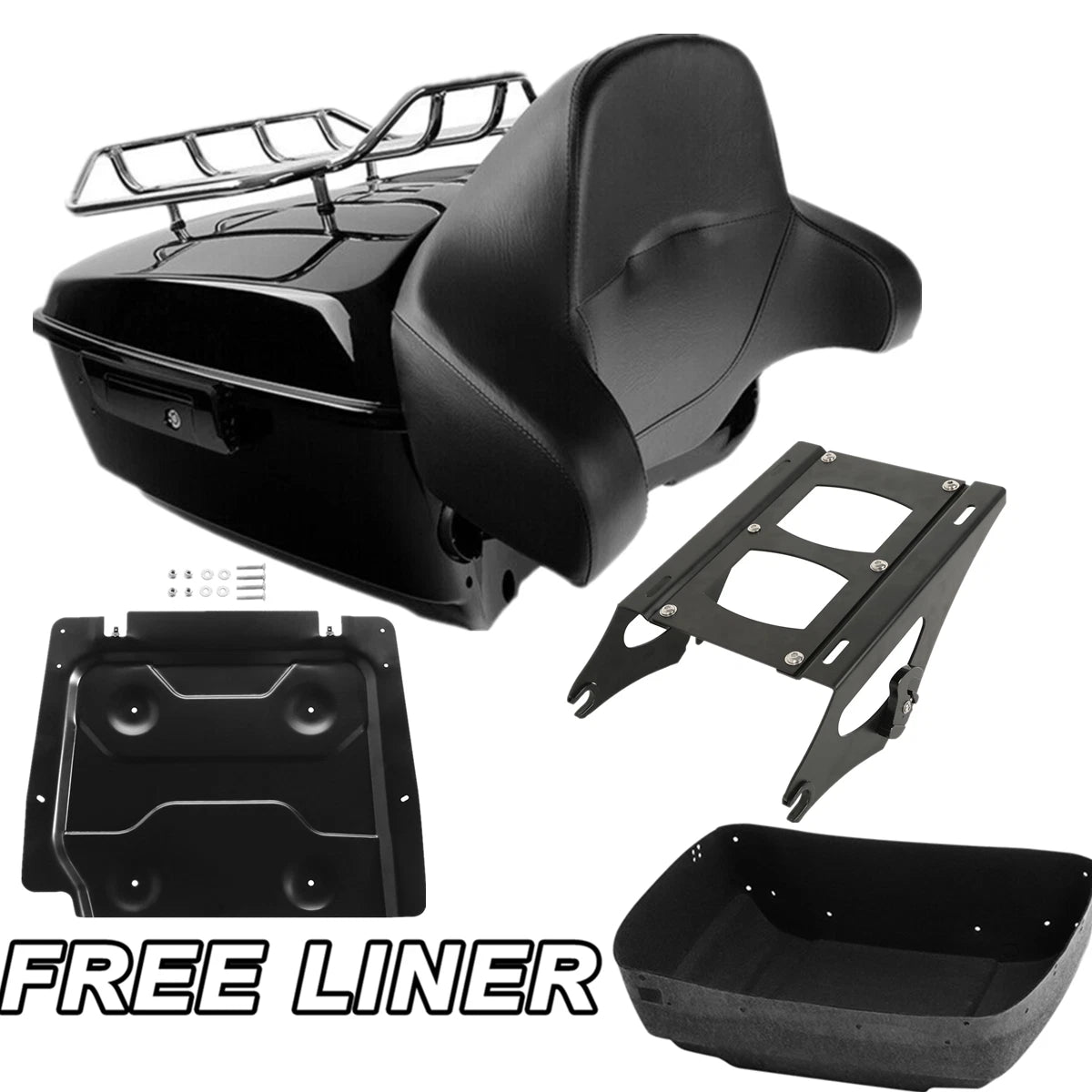 King Trunk Backrest Mount Rack Plate Fit For Harley Road King 2014-Up