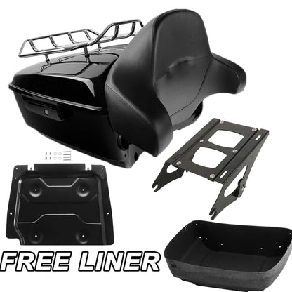 King Trunk Backrest Mount Rack Plate Fit For Harley Road King 2014-Up