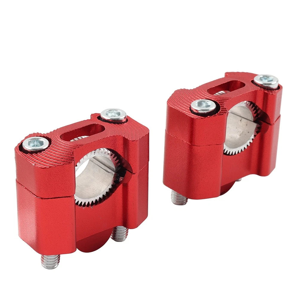 HandleBar Fat Bar Mount Clamps Risers Adaptor 7/8 to 11/8 Dirt Pit Bike ATV Red