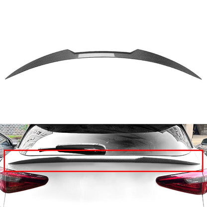 Carbon Fiber Look Rear Trunk Middle Spoiler Wing For Alfa Romeo Stelvio 2017-24
