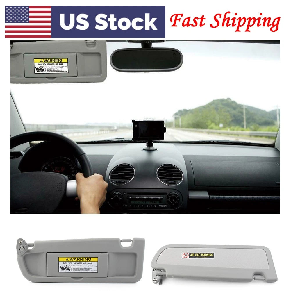 Left Side Sun Visor For Honda Civic EX LX Sedan SI Coupe 2006-2011 Gray Mirror