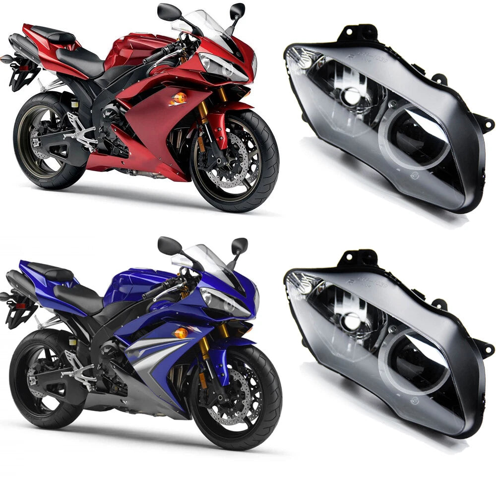 Left+Right Headlight Head Lamp Assembly For Yamaha YZF R1 2007 2008 YZF-R1 07 08