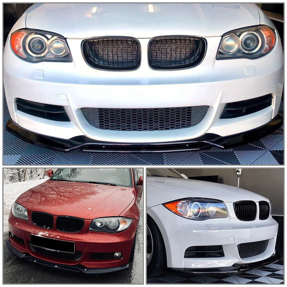Front Bumper Lip Chin Spoiler Splitter Black Fit BMW 1 Series E82 E88 2007-2010