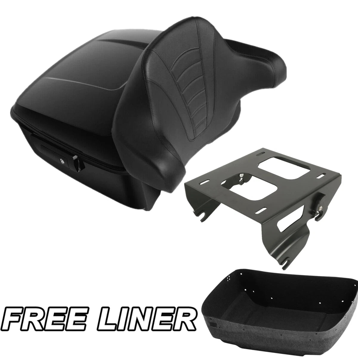 Black King Trunk Pad Solo Mount Rack Fit For Harley Electra Road Glide 14-26 22