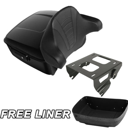 Black King Trunk Pad Solo Mount Rack Fit For Harley Electra Road Glide 14-26 22