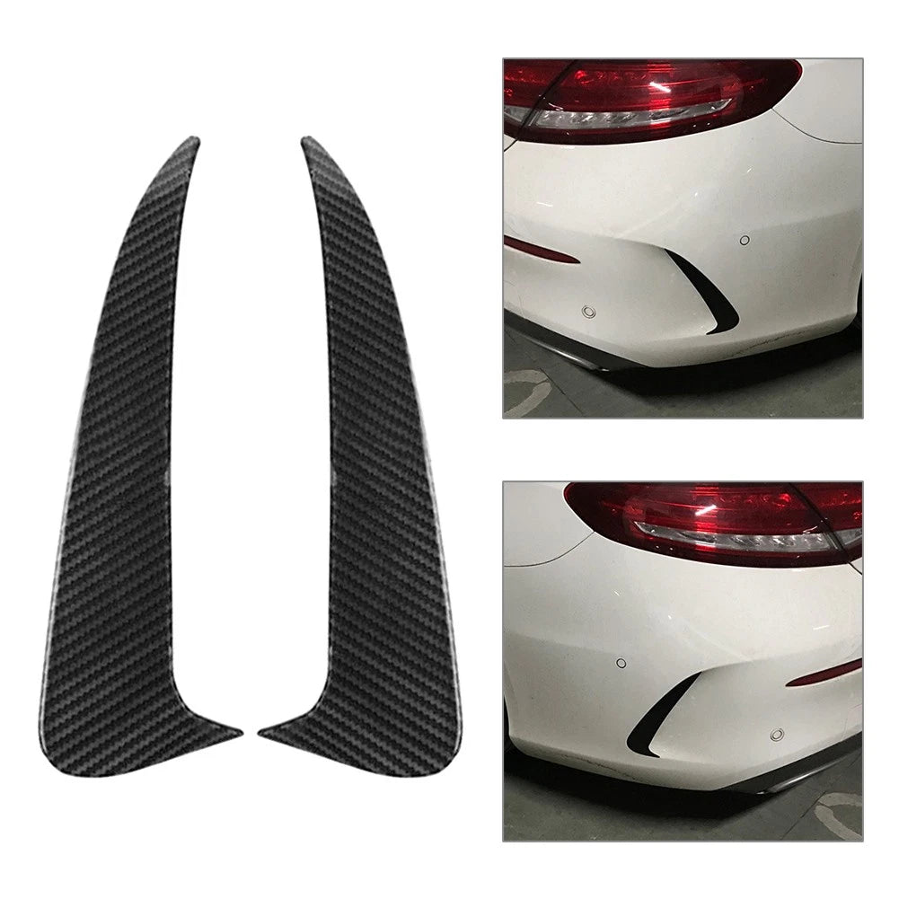 Rear Bumper Splitter Canard Air Vent For Mercedes Benz C Class Coupe Carbon Fibe