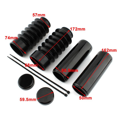 1Sets Front Upper & Lower Fork Covers Gaitors Boot For Harley 48 XL1200X 2016-24