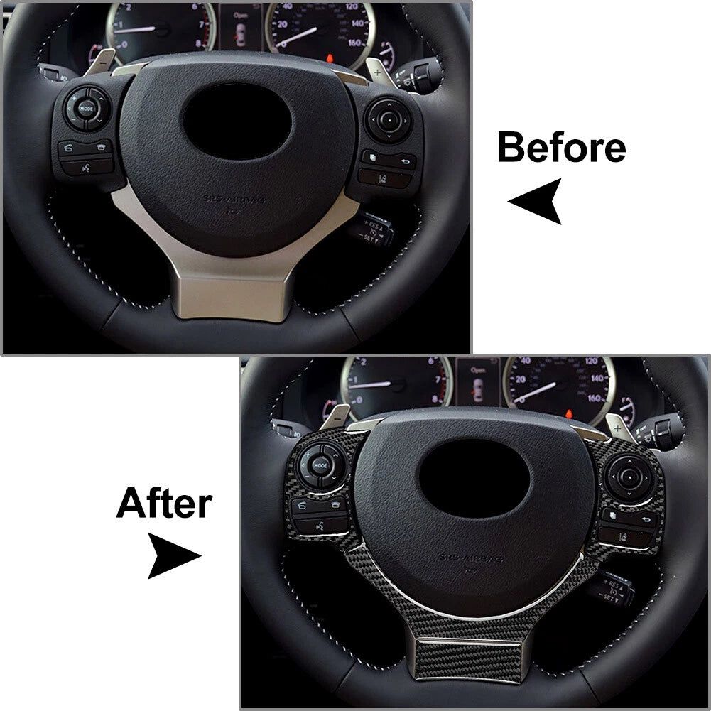 Carbon Fiber Steering Wheel Cover Trim for LEXUS IS250 NX200 200t 300h 2014-2017